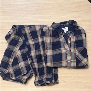 Aerie Checked Out pajama set size L